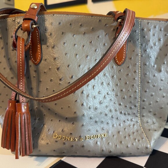 Dooney & Bourke Handbags - Grey Ostrich Small Dooney and Bourke Tote with Wallet